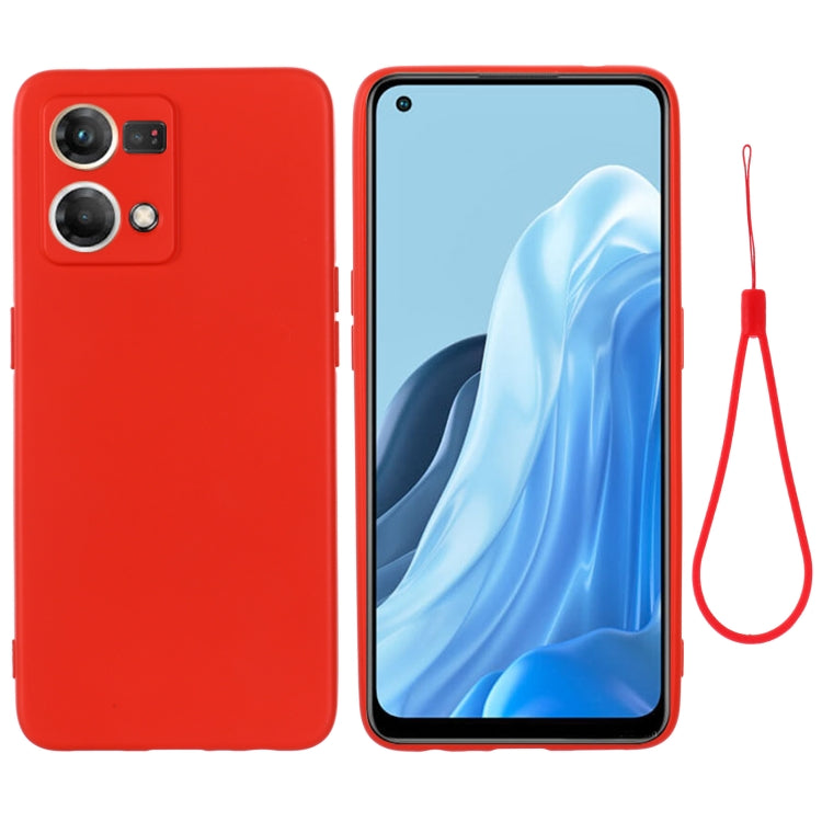 For OPPO Reno 7 4G Global/F21 Pro 4G Pure Color Liquid Silicone Shockproof Full Coverage Phone Case