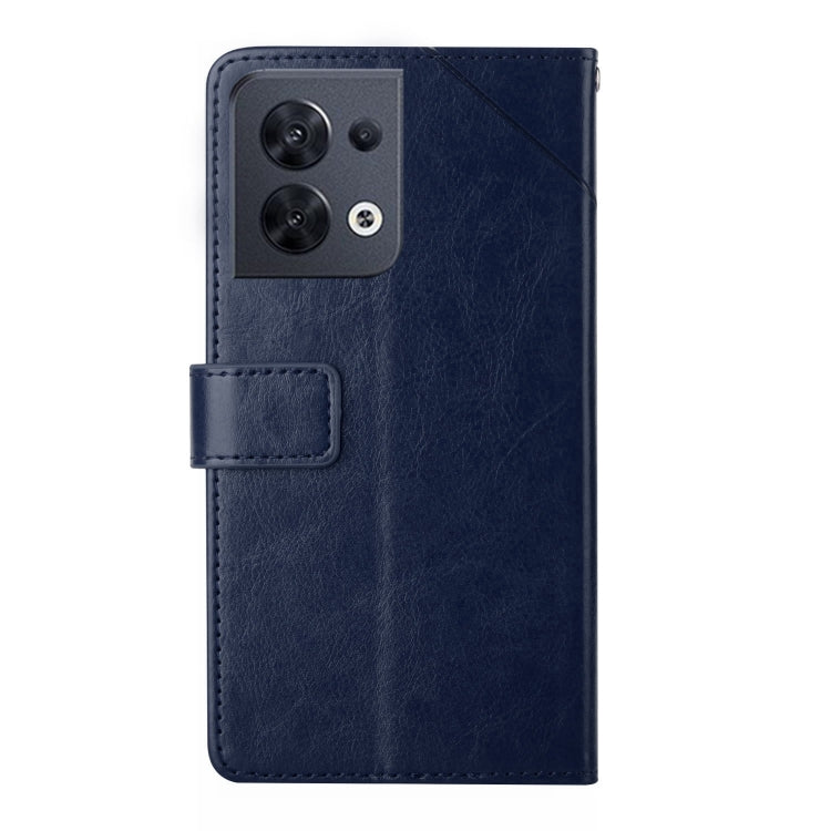 For OPPO Reno8 5G HT01 Y-shaped Pattern Flip Leather Phone Case