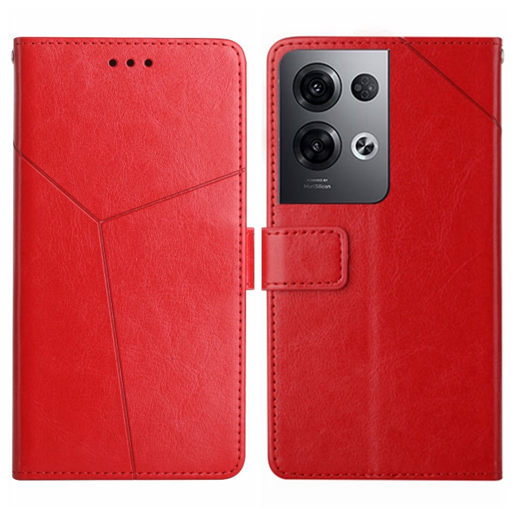 For OPPO Reno8 Pro+ / Reno8 Pro HT01 Y-shaped Pattern Flip Leather Phone Case