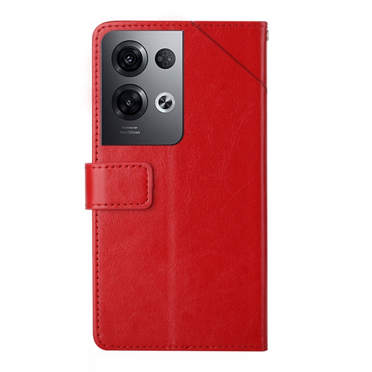 For OPPO Reno8 Pro+ / Reno8 Pro HT01 Y-shaped Pattern Flip Leather Phone Case