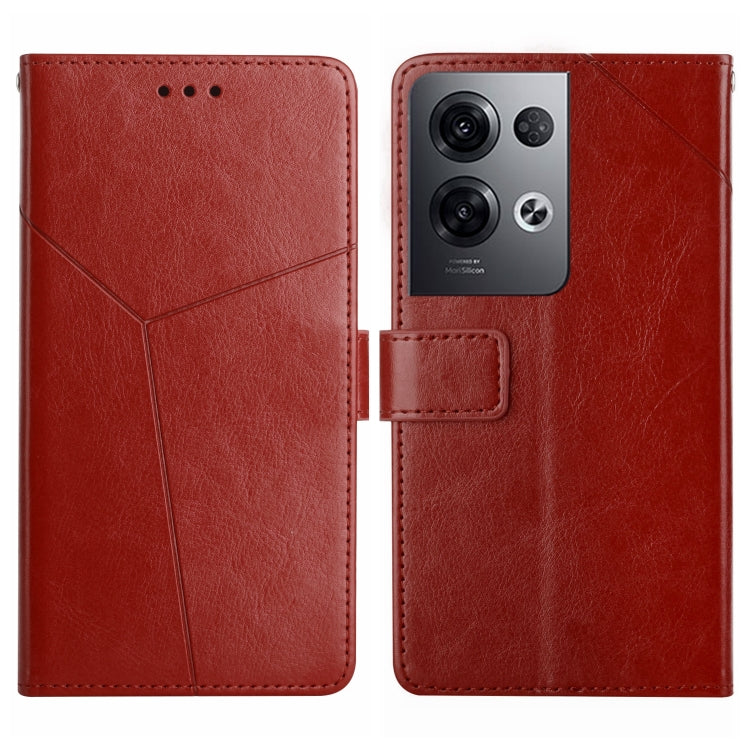 For OPPO Reno8 Pro+ / Reno8 Pro HT01 Y-shaped Pattern Flip Leather Phone Case
