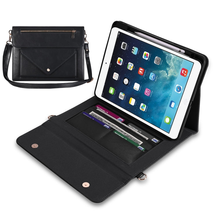 3-fold Zipper Leather Tablet Case Crossbody Pocket Bag For iPad mini 5 / 4 / 3 / 2 / 1