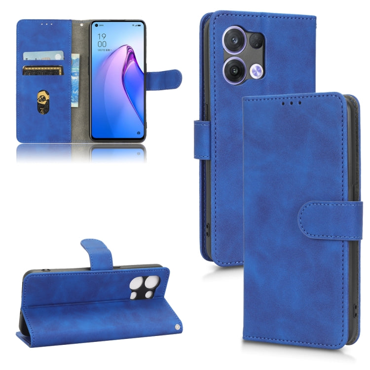 For OPPO Reno8 5G Skin Feel Magnetic Flip Leather Phone Case