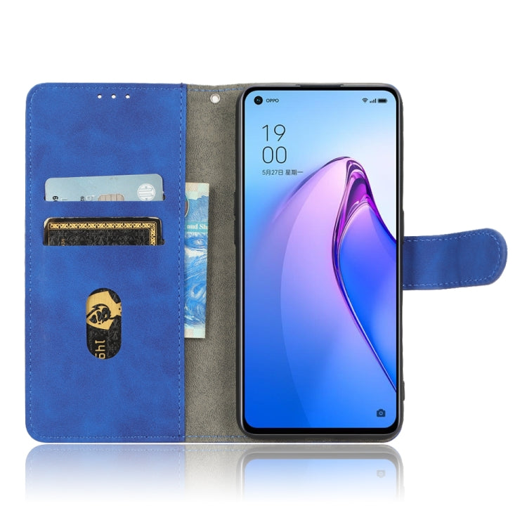 For OPPO Reno8 5G Skin Feel Magnetic Flip Leather Phone Case