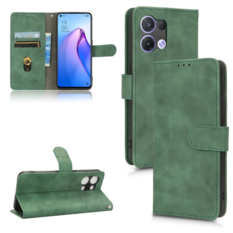For OPPO Reno8 5G Skin Feel Magnetic Flip Leather Phone Case