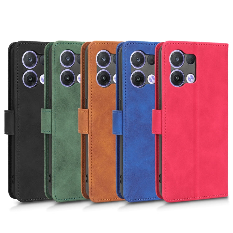For OPPO Reno8 5G Skin Feel Magnetic Flip Leather Phone Case
