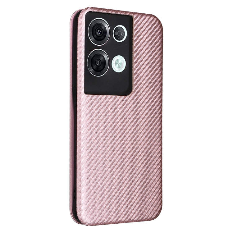 For OPPO Reno8 Pro / Reno8 Pro+ Carbon Fiber Texture Flip Leather Phone Case