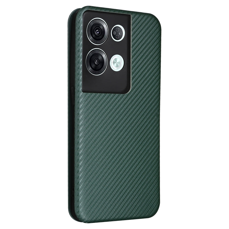 For OPPO Reno8 Pro / Reno8 Pro+ Carbon Fiber Texture Flip Leather Phone Case