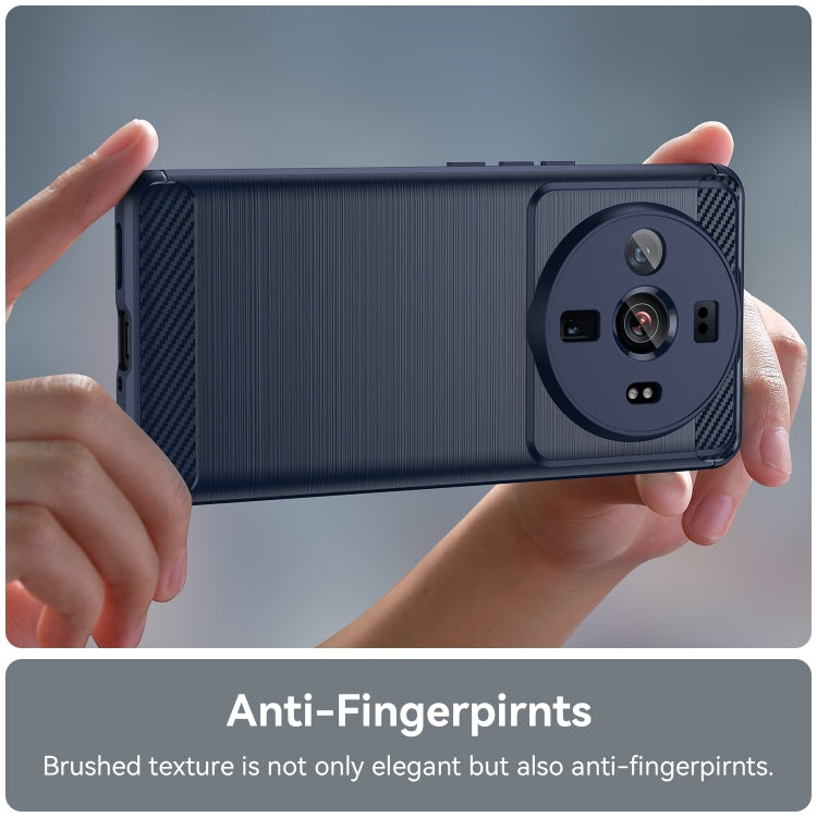 For Xiaomi 12S Ultra Brushed Texture Carbon Fiber TPU Case