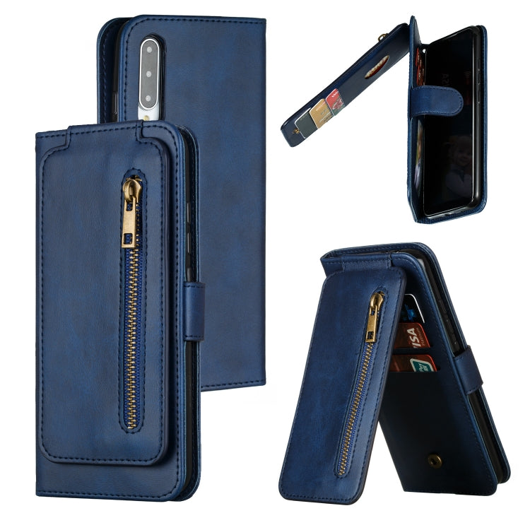 For Xiaomi Mi CC9e Nine Card Zipper Bag Horizontal Flip Leather Case With Holder & Card Slots & Frame