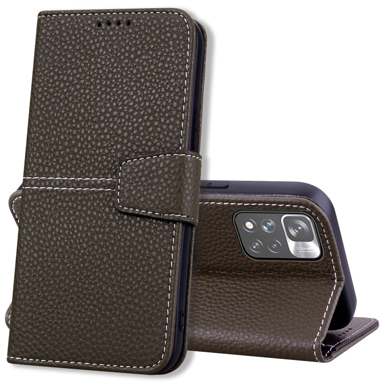 For Xiaomi Redmi Note 11 Pro Litchi RFID Leather Phone Case