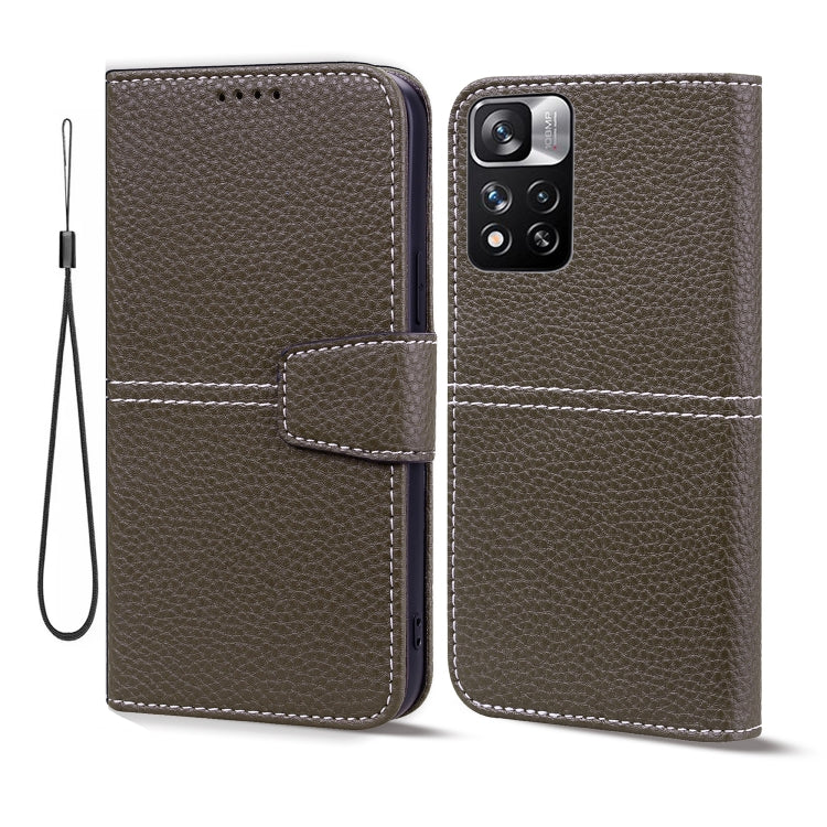 For Xiaomi Redmi Note 11 Pro Litchi RFID Leather Phone Case