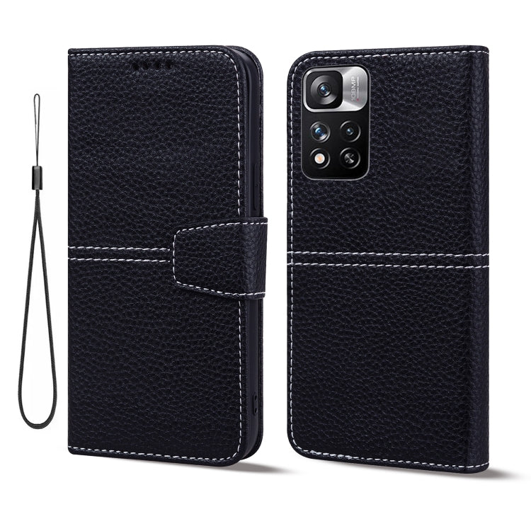 For Xiaomi Redmi Note 11 Pro Litchi RFID Leather Phone Case