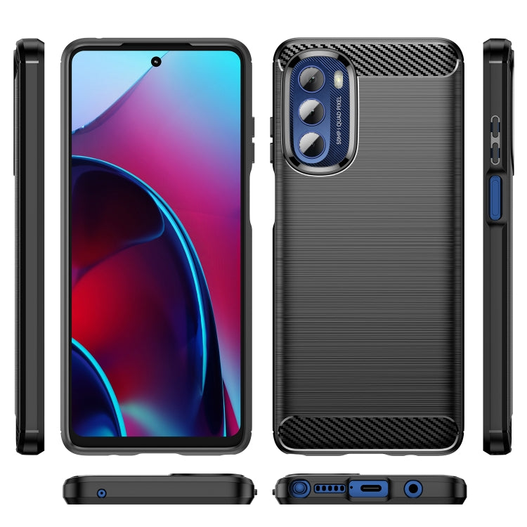 For Motorola Moto G Stylus 5G 2022 Brushed Texture Carbon Fiber TPU Phone Case