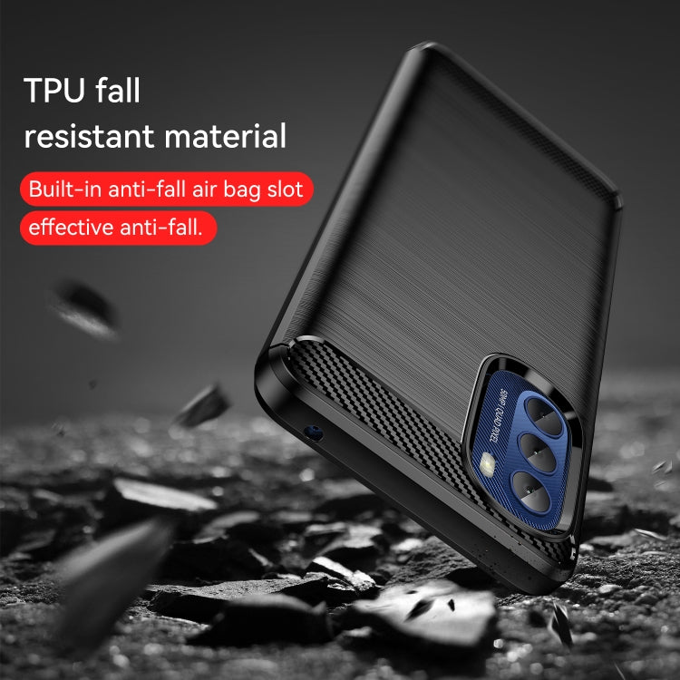 For Motorola Moto G Stylus 5G 2022 Brushed Texture Carbon Fiber TPU Phone Case