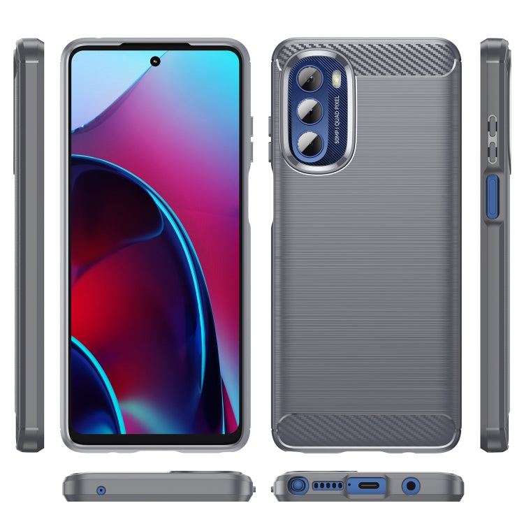 For Motorola Moto G Stylus 5G 2022 Brushed Texture Carbon Fiber TPU Phone Case