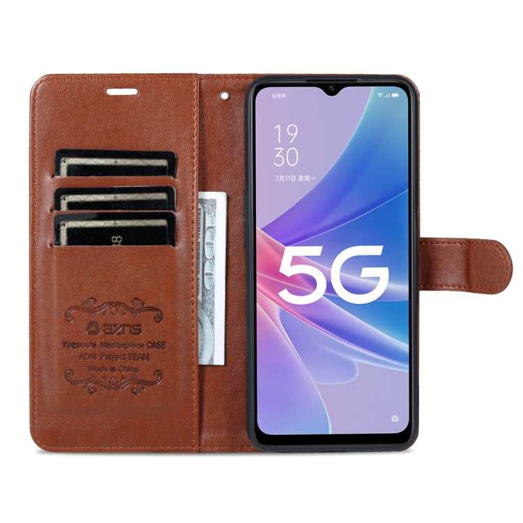 For OPPO A97 5G AZNS Sheepskin Texture Flip Leather Phone Case