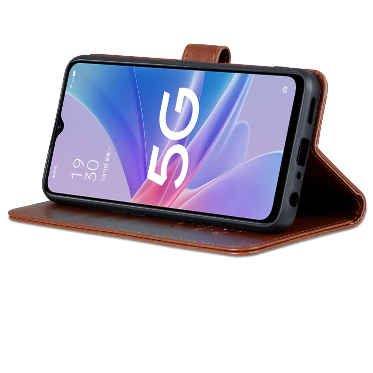 For OPPO A97 5G AZNS Sheepskin Texture Flip Leather Phone Case