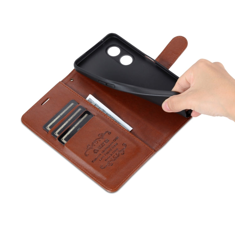 For OPPO A97 5G AZNS Sheepskin Texture Flip Leather Phone Case