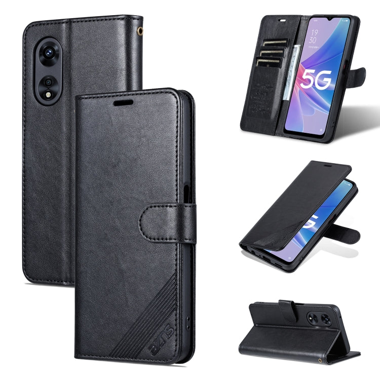 For OPPO A97 5G AZNS Sheepskin Texture Flip Leather Phone Case