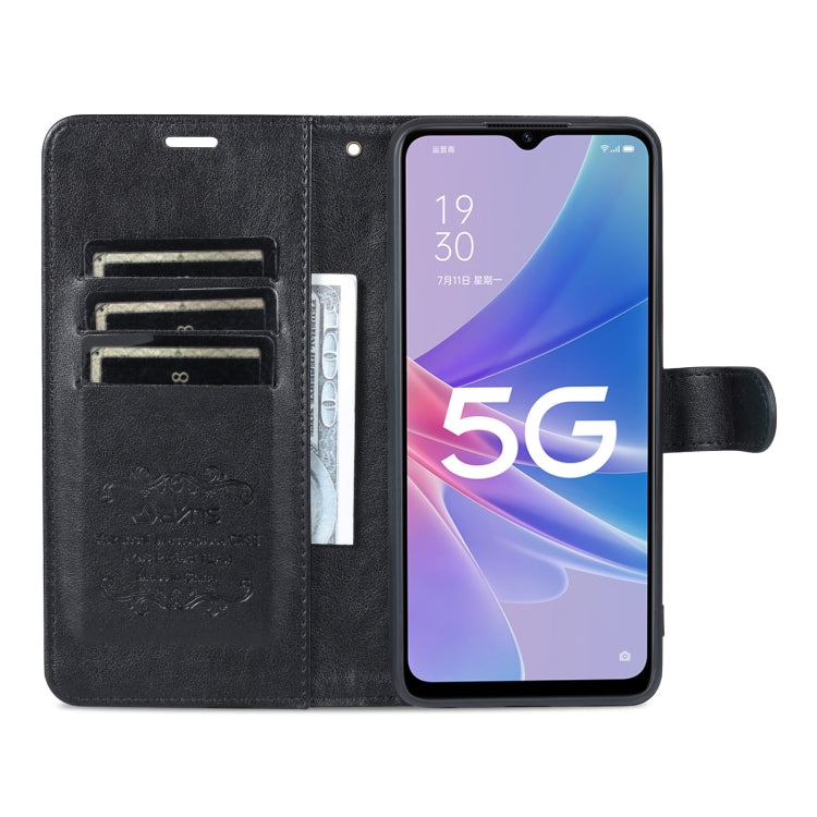 For OPPO A97 5G AZNS Sheepskin Texture Flip Leather Phone Case