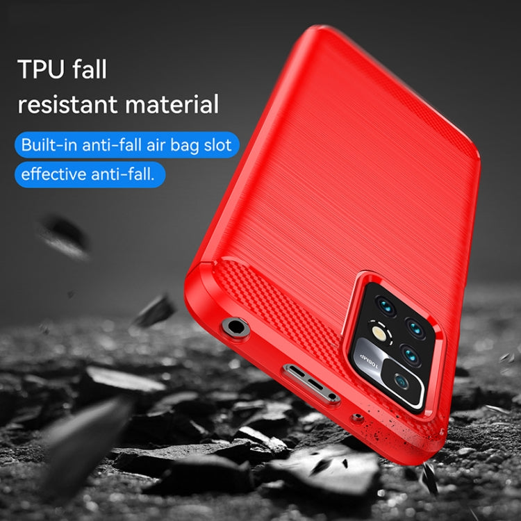 For Xiaomi Redmi 10 2022 Brushed Texture Carbon Fiber TPU Case