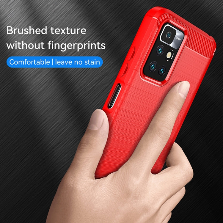 For Xiaomi Redmi 10 2022 Brushed Texture Carbon Fiber TPU Case