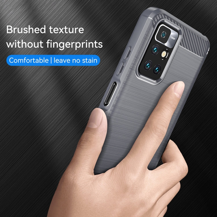 For Xiaomi Redmi 10 2022 Brushed Texture Carbon Fiber TPU Case
