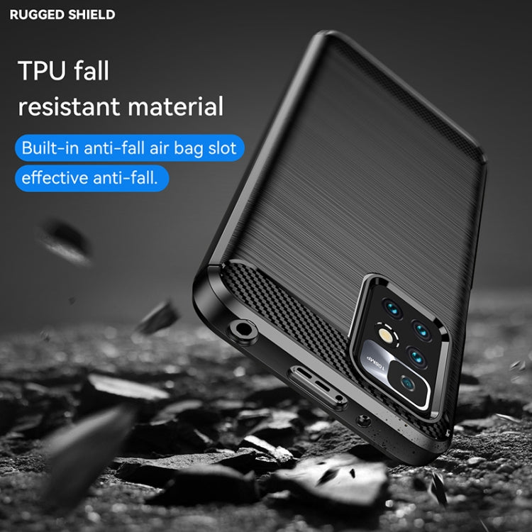 For Xiaomi Redmi 10 Prime 2022 Brushed Texture Carbon Fiber TPU Case