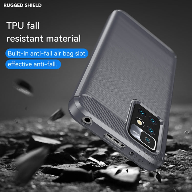 For Xiaomi Redmi 10 Prime 2022 Brushed Texture Carbon Fiber TPU Case