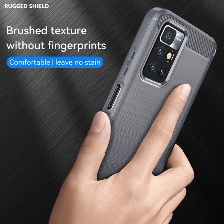 For Xiaomi Redmi 10 Prime 2022 Brushed Texture Carbon Fiber TPU Case