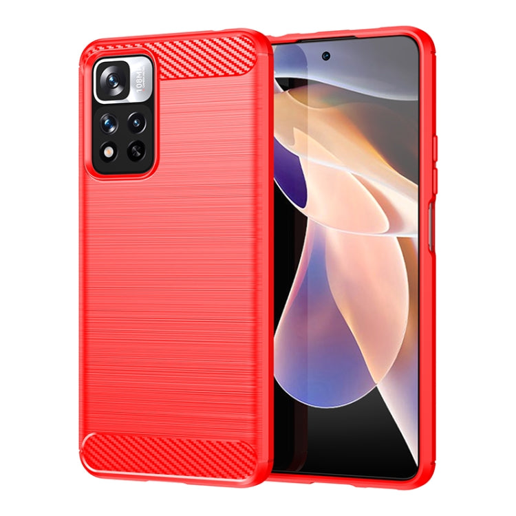 For Xiaomi Redmi Note 11 Pro / Note 11 Pro+ Brushed Texture Carbon Fiber TPU Case