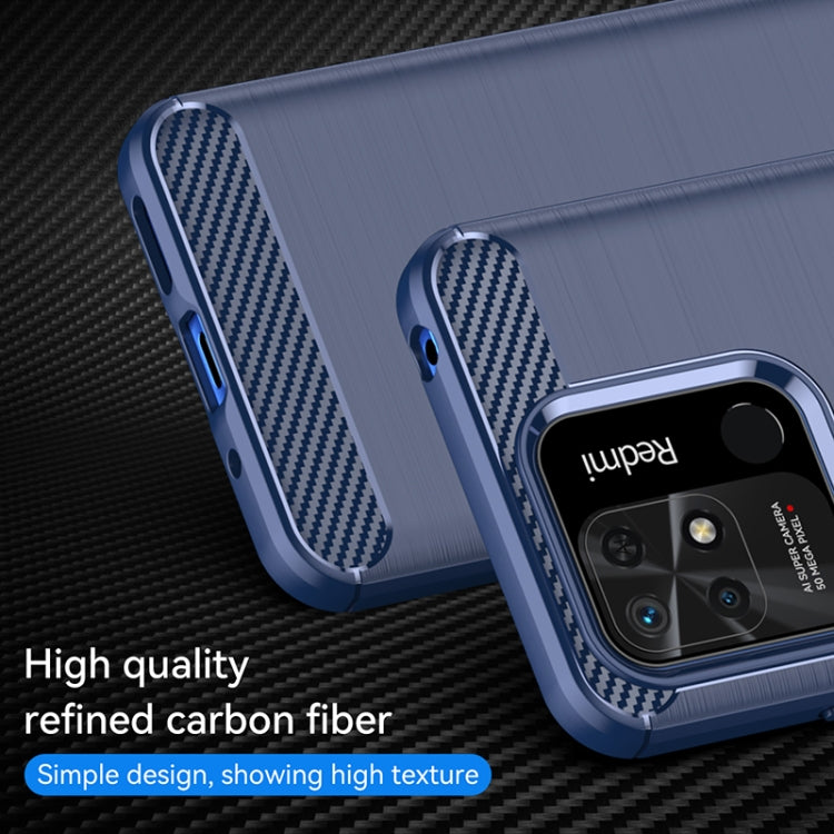 For Xiaomi Redmi 10 Power Brushed Texture Carbon Fiber TPU Case