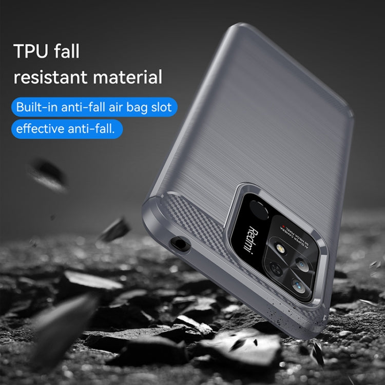 For Xiaomi Redmi 10C Brushed Texture Carbon Fiber TPU Case