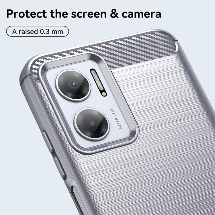 For Xiaomi Redmi 10 5G Brushed Texture Carbon Fiber TPU Case