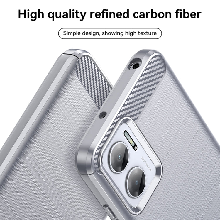 For Xiaomi Redmi 10 Prime+ 5G Brushed Texture Carbon Fiber TPU Case