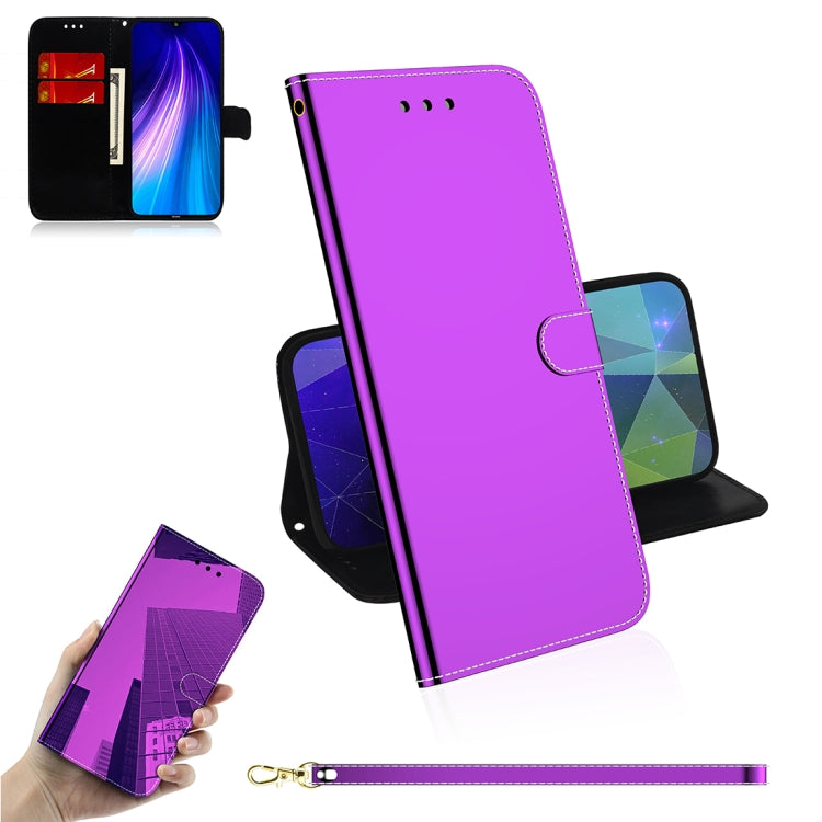 For Xiaomi Redmi Note 8T Mirror-like Magnetic Attraction Horizontal Flip Leather Case with Lanyard, Support Holder & Card Slot & Wallet