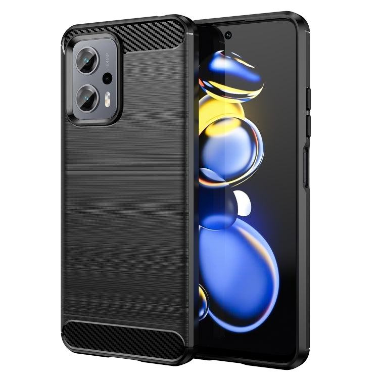 For Xiaomi Redmi Note11T Pro+ 5G Brushed Texture Carbon Fiber TPU Case
