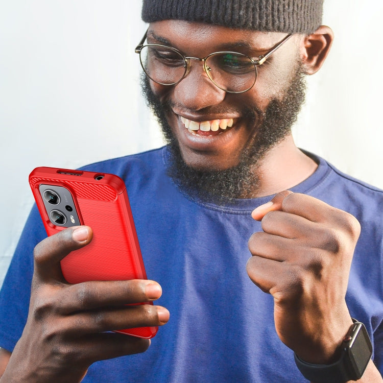 For Xiaomi Redmi Note11T Pro+ 5G Brushed Texture Carbon Fiber TPU Case