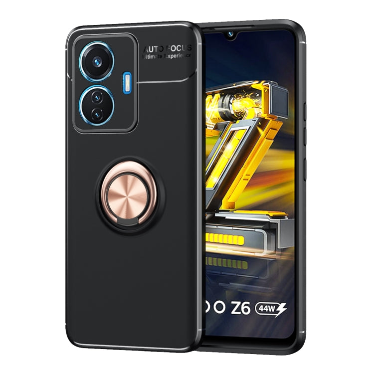 For vivo iQOO Z6 44W Metal Ring Holder TPU Phone Case