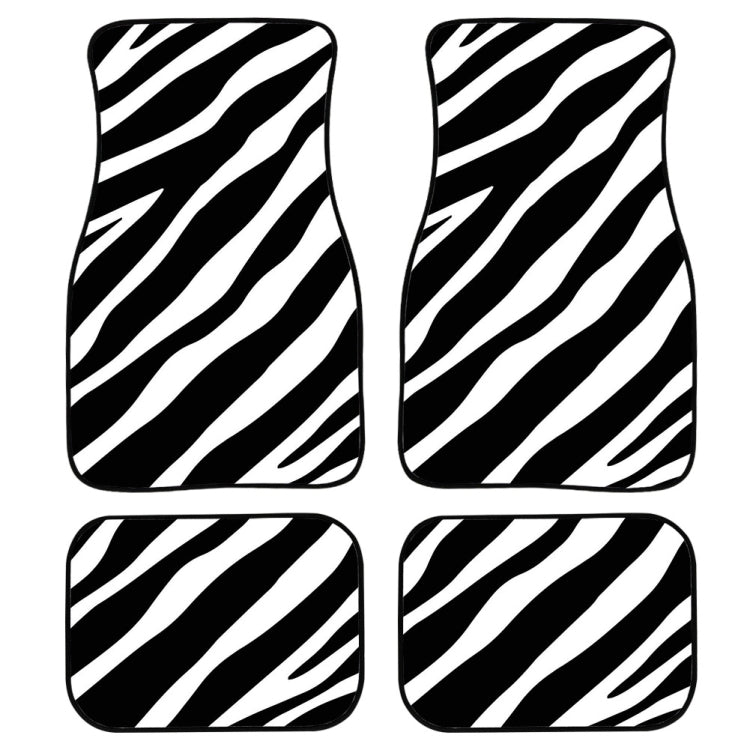 4 in 1 Zebra Stripe Universal Printing Auto Car Floor Mats Set, Style:HN1252