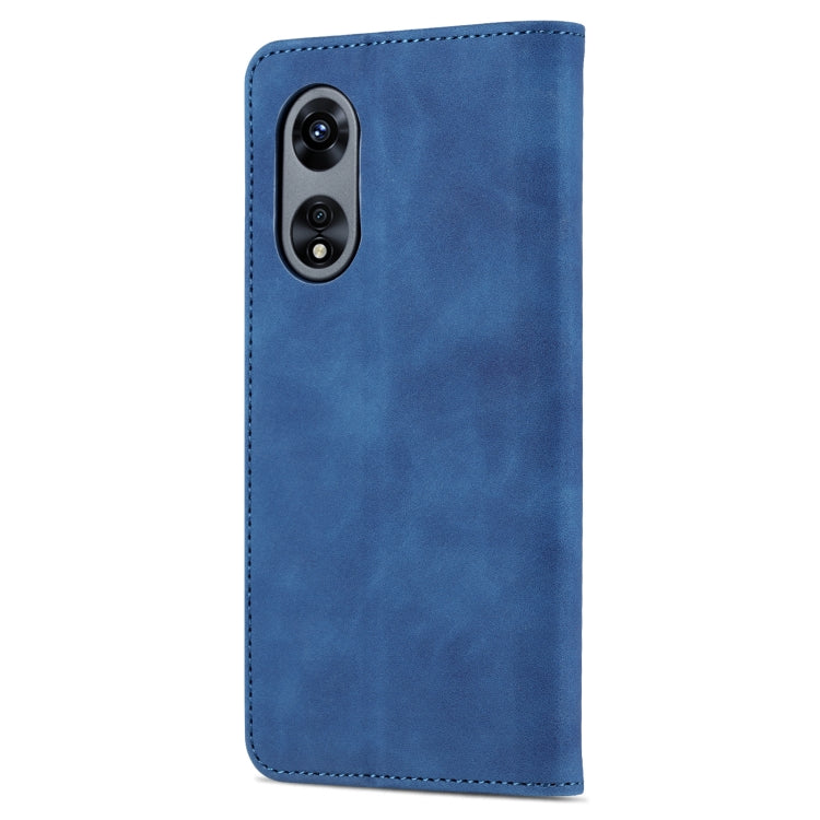For OPPO A97 5G AZNS Skin Feel Calf Texture Flip Leather Phone Case