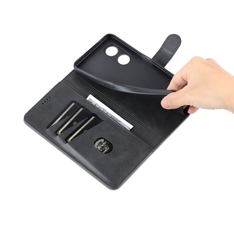 For OPPO A97 5G AZNS Skin Feel Calf Texture Flip Leather Phone Case