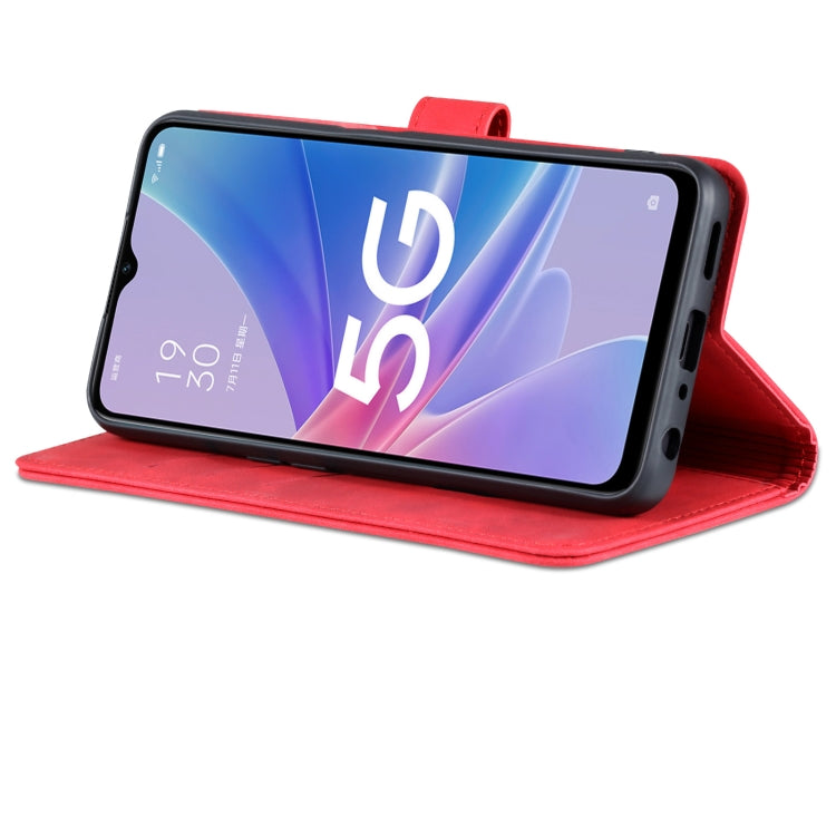 For OPPO A97 5G AZNS Skin Feel Calf Texture Flip Leather Phone Case