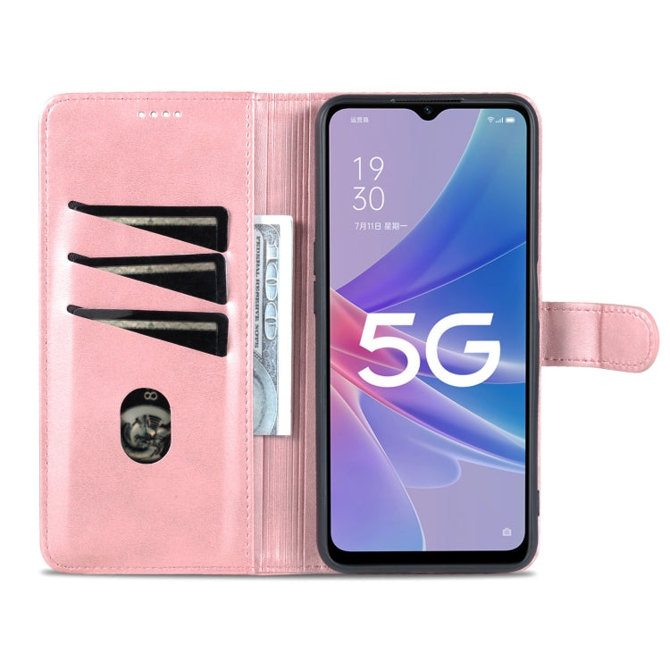 For OPPO A97 5G AZNS Skin Feel Calf Texture Flip Leather Phone Case