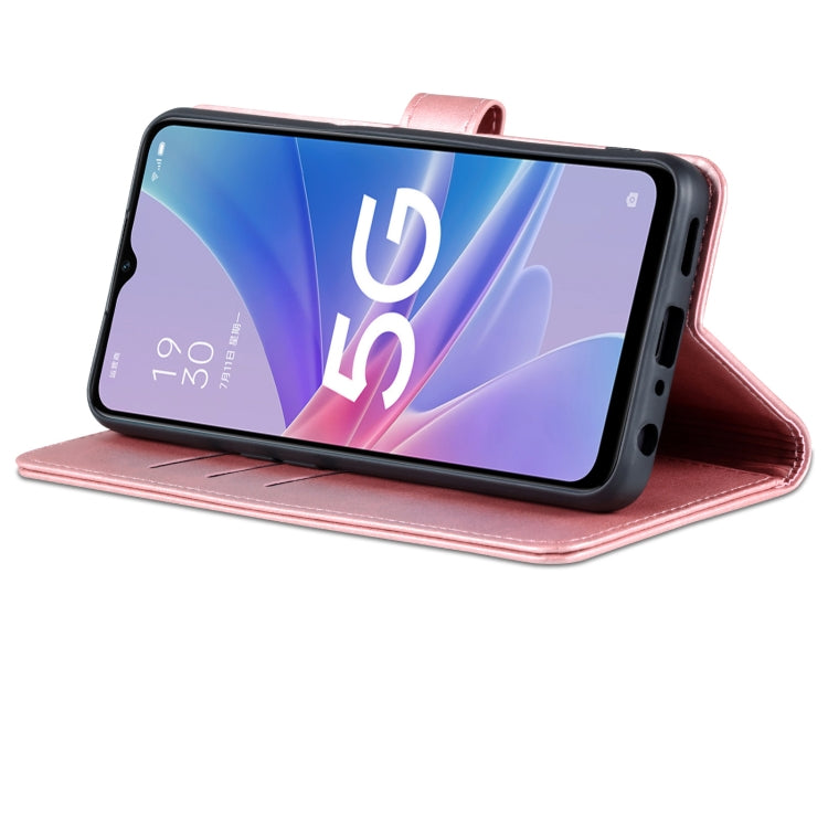 For OPPO A97 5G AZNS Skin Feel Calf Texture Flip Leather Phone Case