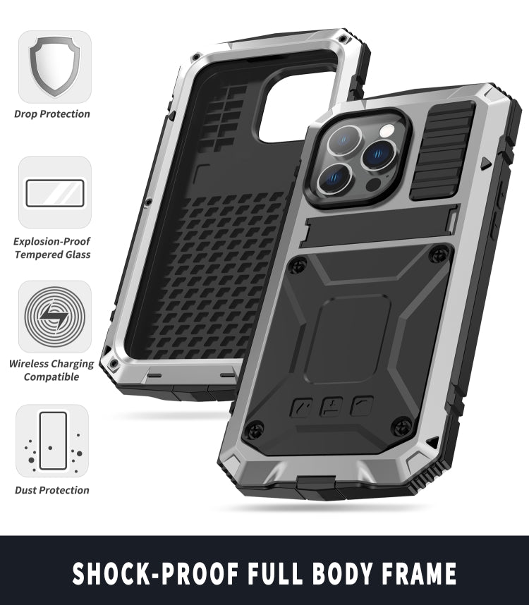 For iPhone 14 Pro Max R-JUST Shockproof Waterproof Dust-proof Case with Holder