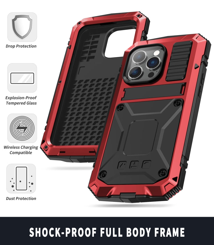 For iPhone 14 Pro Max R-JUST Shockproof Waterproof Dust-proof Case with Holder