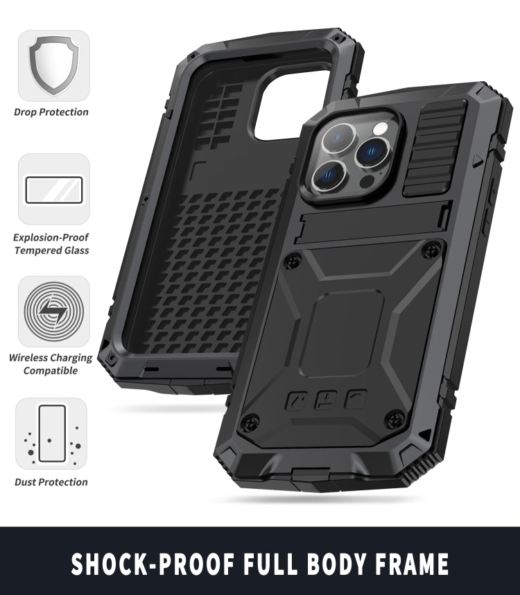 For iPhone 14 Pro Max R-JUST Shockproof Waterproof Dust-proof Case with Holder