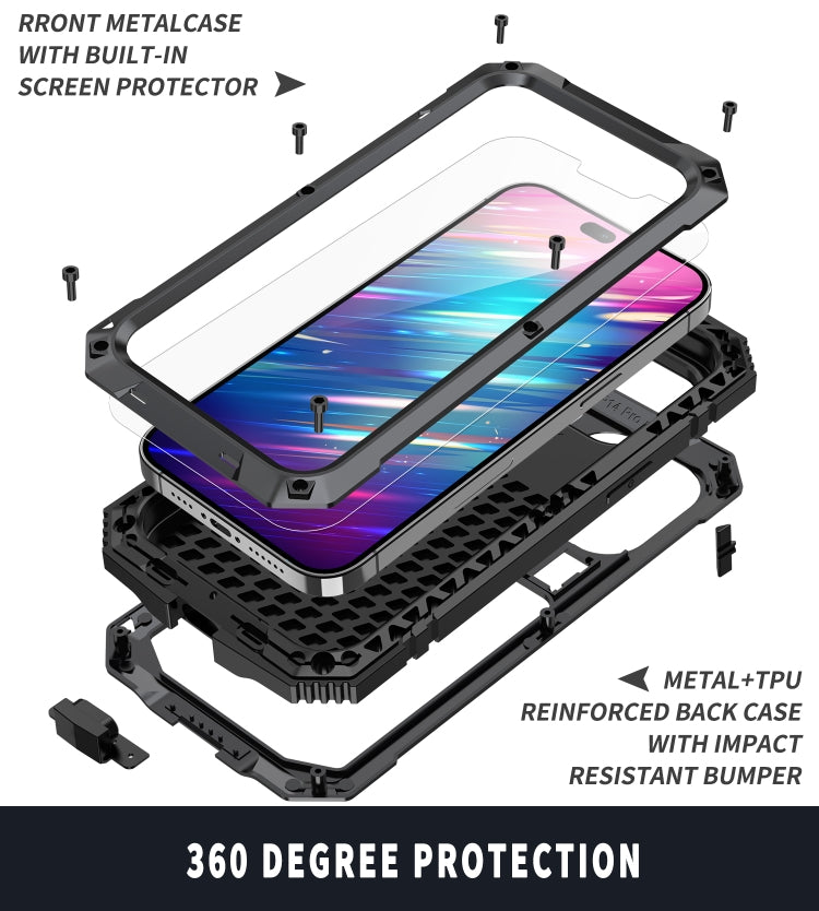 For iPhone 14 Pro Max R-JUST Shockproof Waterproof Dust-proof Case with Holder